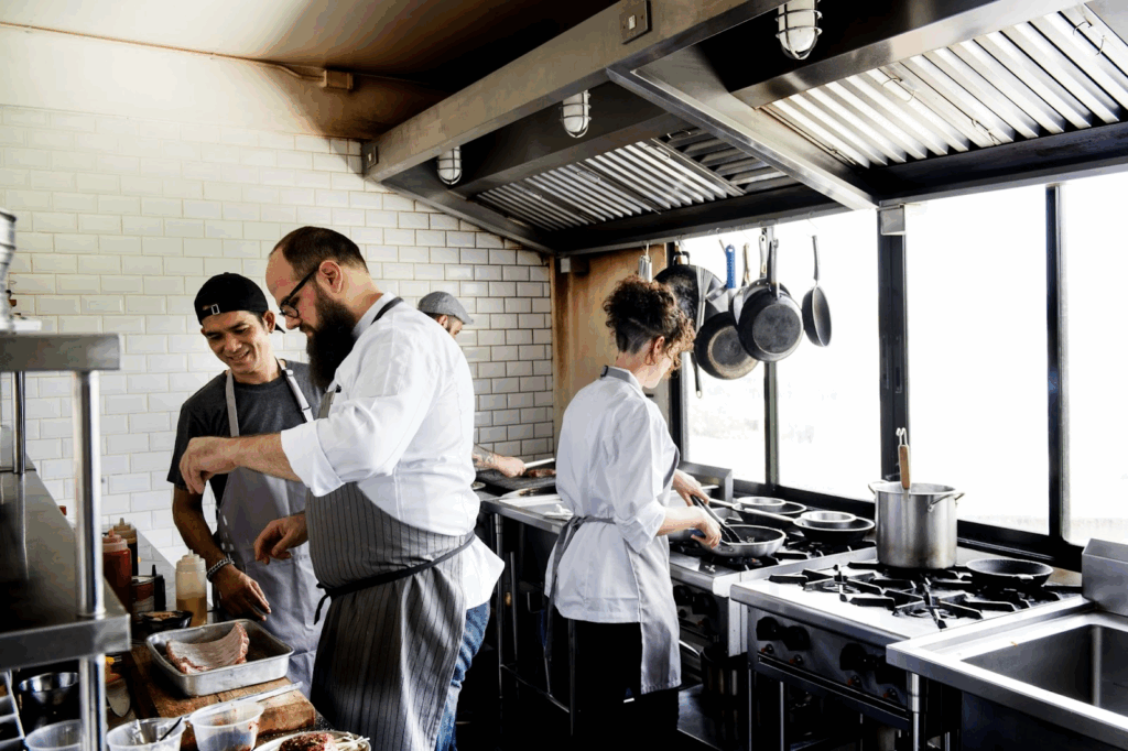 restaurant staff working