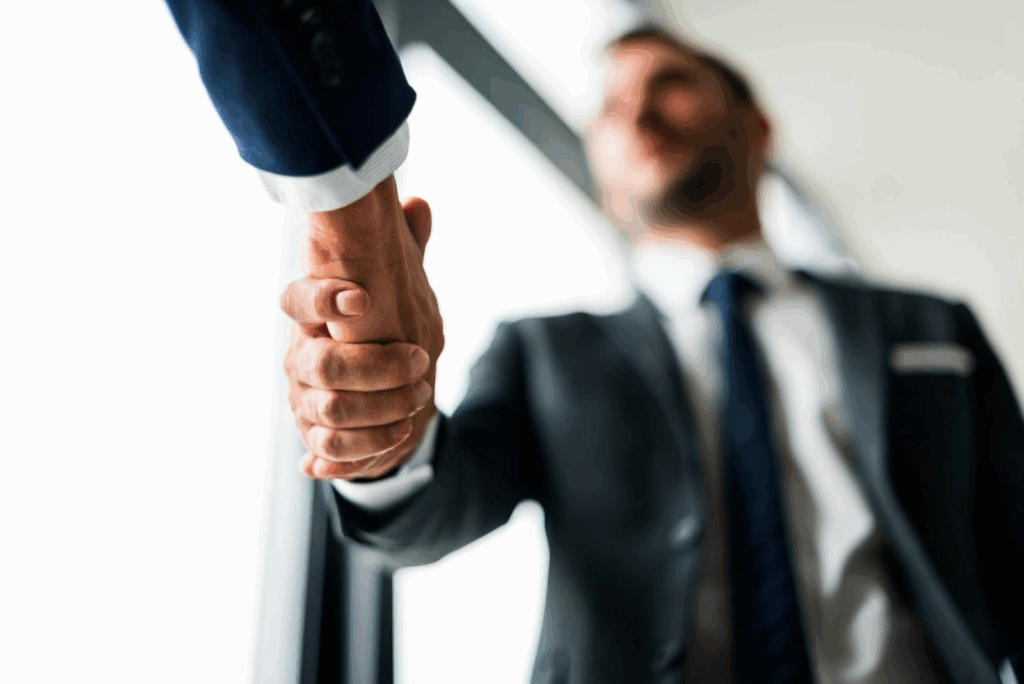 two business men shaking hands