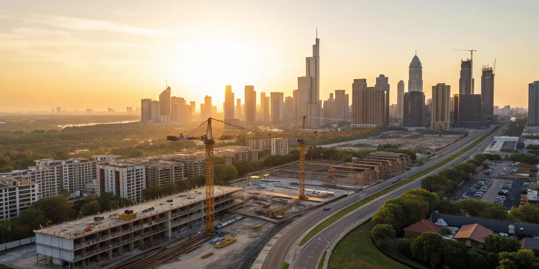 Construction cranes over a city, a key part of how to streamline franchise permitting and open faster.