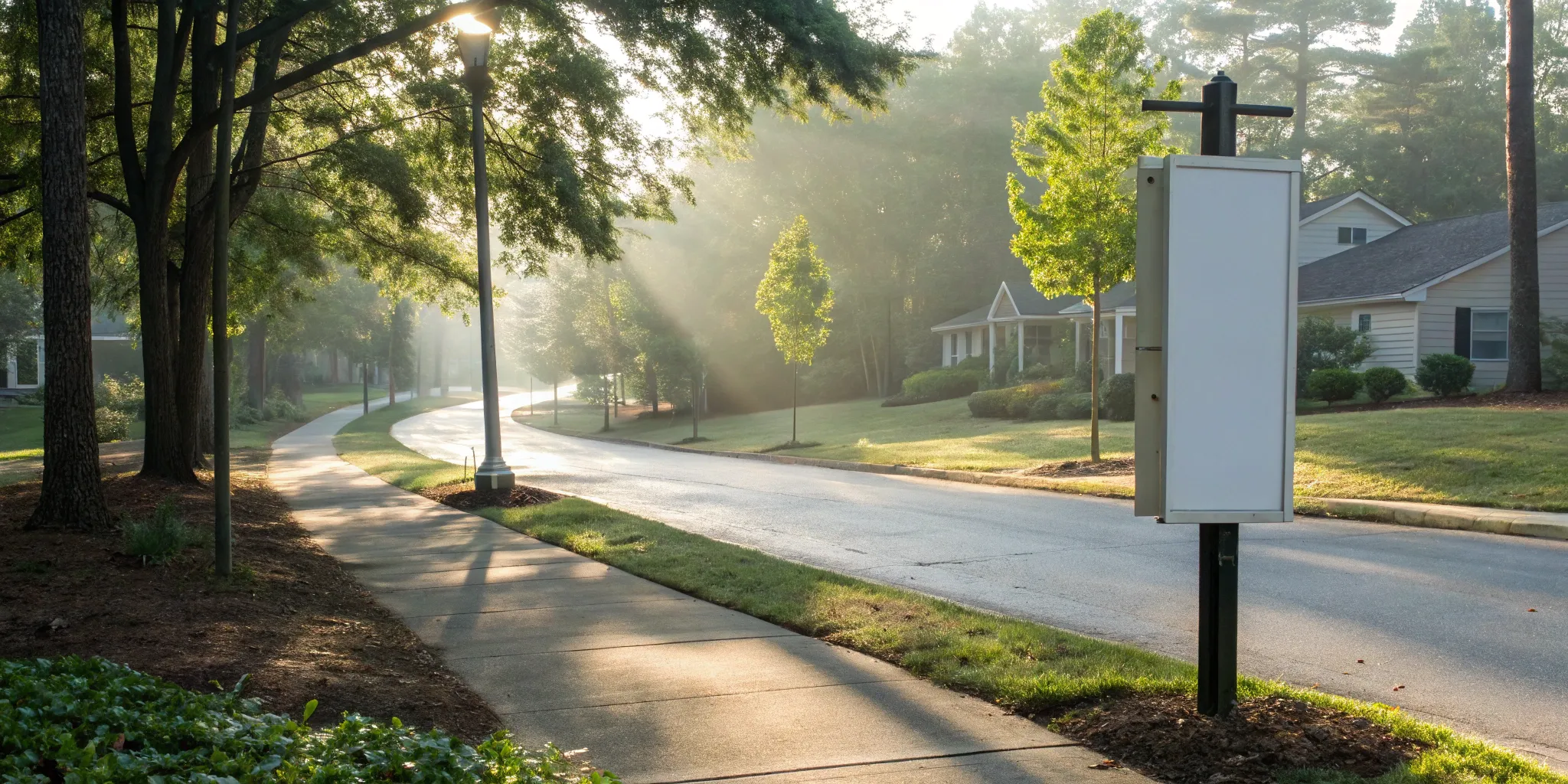 A blank sign on a street in Forest Park, GA, awaiting a proper sign permit.